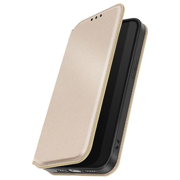 Fodral med lock för iPhone 16e med kortfack och guldstöd Gul