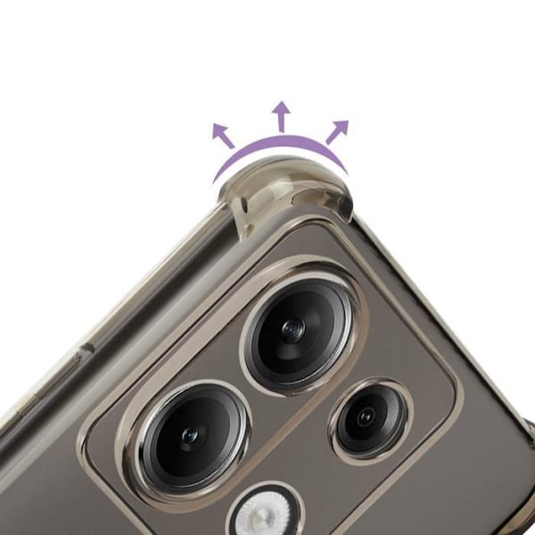 Stötfångare - Imak - Redmi Note 13 Pro - Mjuk Silikon - Förstärkta Hörn - Transparent Svart Svart Transparent