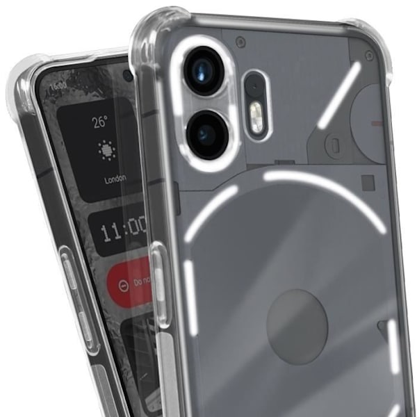 Case for Nothing Phone 2 - AVIZAR - Classic Bump - Pehmeä - Läpinäkyvä - Iskunkestävä Vit