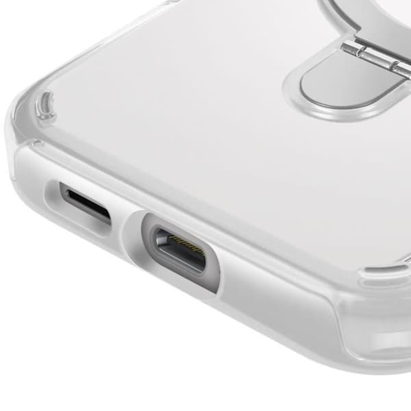 Coque MagSafe för Samsung S24 och S25 Stötsäker med Fällbart Stöd Vit Vit