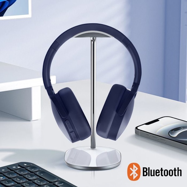 Bluetooth-hörlurar med brusreducering och mikrofon i blått Blå