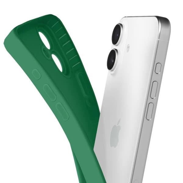 Siliconfodral för iPhone 16 Slät Skyddad Kamerablock Grön Grön