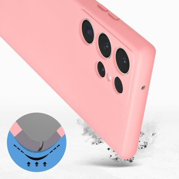 Coque - Snabbt skydd - Samsung Galaxy S23 Ultra - Halvstyv - Silikon - Rosa Rosa
