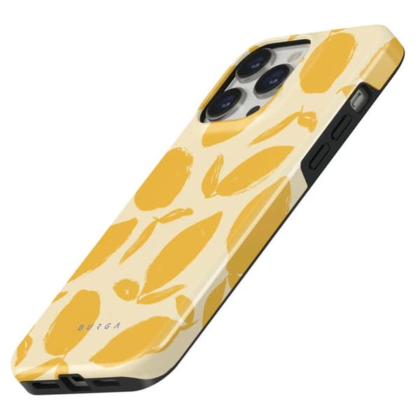 Coque MagSafe för iPhone 14 Pro Elegant Mönster Citronpaj Burga Gul Gul