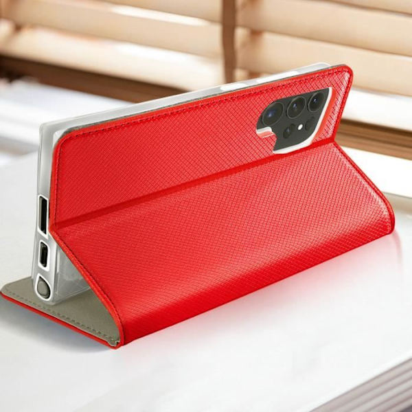 Fodral till Samsung Galaxy S24 Ultra korthållare Smart Collection Röd Röd