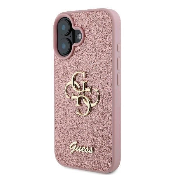 Guess IML Glitter Circle Case MagSafella iPhone 16 6,1" Pink - GUHCP16SHG4SGP