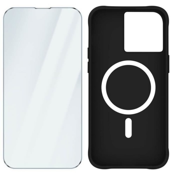 Beskyttelsessæt - Case Mate - iPhone 15 Pro Max - MagSafe-etui - 9H hærdet glas - Stødmodstand 3m Svart