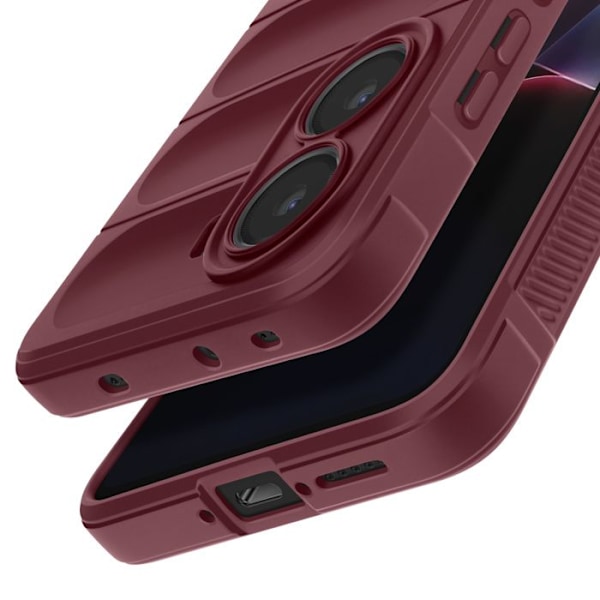 Poco X7 Pro:n iskunkestävä bordeaux-silikonikuori Röd