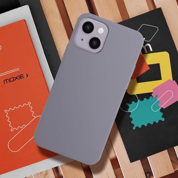 Coque iPhone 14 - MOXIE - Semi-rigid - Fin - Grå Lavendel Lavendel grå