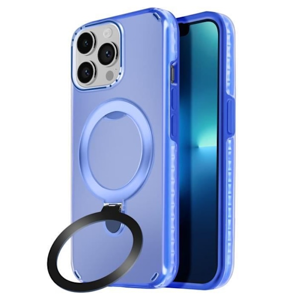 Coque MagSafe - Antichock - iPhone 13 Pro - Fällbart Stöd - Blå - Bimaterial Blå