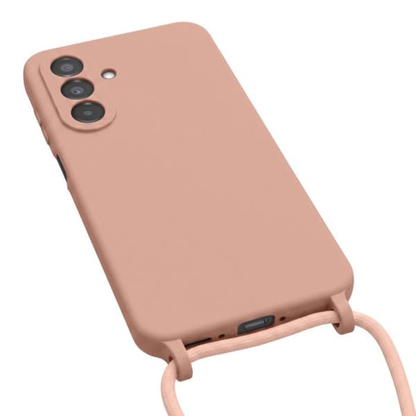 Siliconfodral för Samsung Galaxy A26 med nackrem i rosa Ros