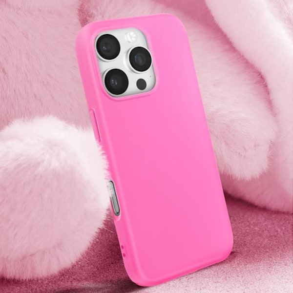 Coque för iPhone 16 Pro Semi-rigida Soft-touch Anti-fingeravtryck Fuchsia Rosa
