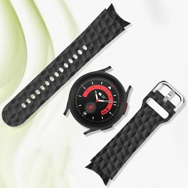Rem til Galaxy Watch 5/5 Pro / 4 Black Diamond tekstureret silikone