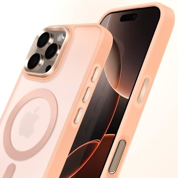 Coque MagSafe til iPhone 16 Pro Max Matte Frostet Bagside Rose Kant Rosa