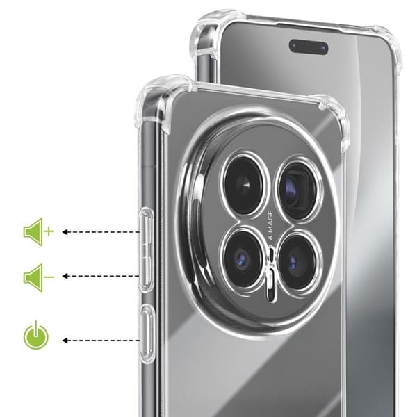 Silicone cover til Honor Magic 8 Pro med forstærkede stødabsorberende hjørner Mayaxess Transparent Vit