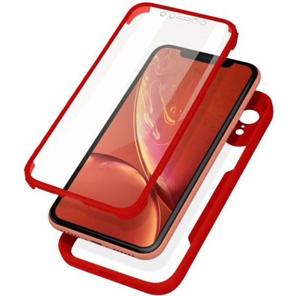 Täyskotelo - Apple - iPhone XR - Iskuja estävä - Plexiglas - Punainen Röd