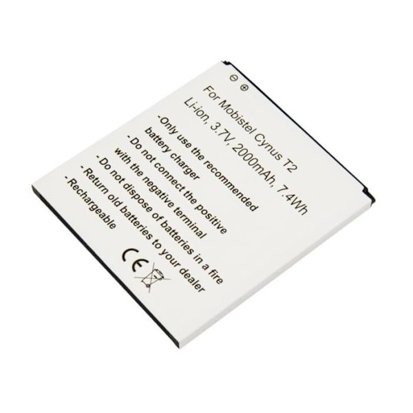 Varapatteri Mobistel Cynus T2:lle 3,7V 2000mAh Li-ion Valkoinen Vit