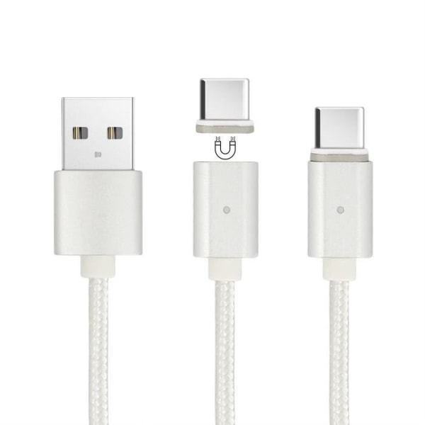 Magneettinen USB-USB Type C -kaapeli 1 m punottua nylonia