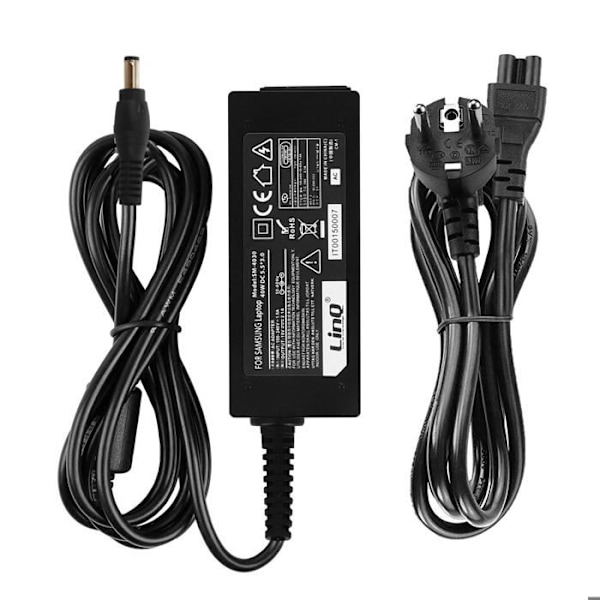 Lader til Samsung PC 40W Stik 5.5 x 3.0 mm LinQ Sort