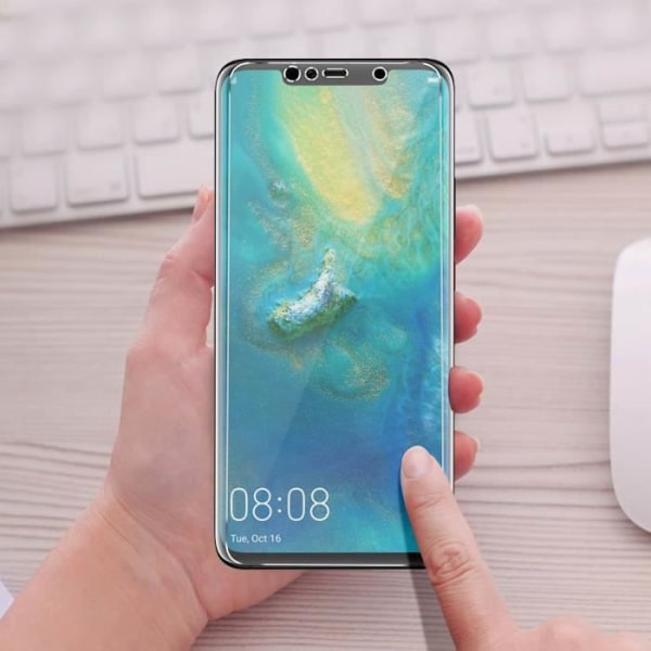 Näytönsuoja - AVIZAR - Huawei Mate 20 Pro - 9H karkaistu lasi - 0,33 mm - Läpinäkyvä valkoinen Klar vit