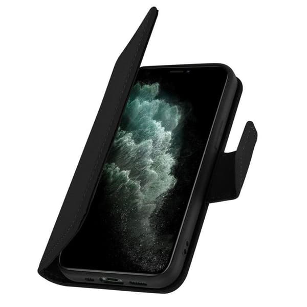 AVIZAR Plånboksfodral för iPhone 11 Pro Max i Premium Läder med Ställfunktion Svart