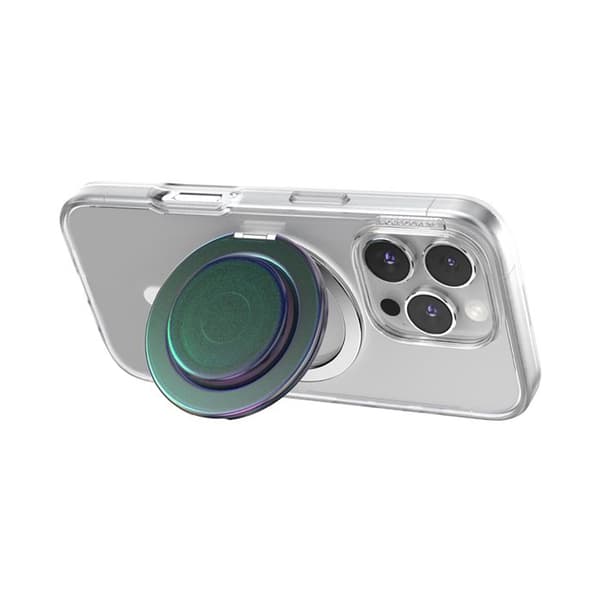 Support Smartphone PopGrip Kick-Out Premium Klæbende Stativ og Selfie PopSockets Sort / Grøn Grön