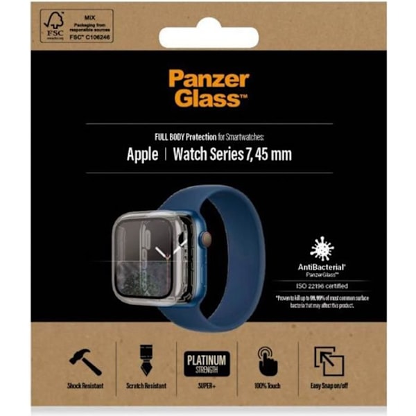 Full Body Case til Apple Watch Series 7 - 45 mm - Gennemsigtigt PanzerGlass Gennemsigtig