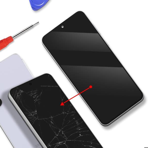 Fullskärm Kompatibel med Galaxy S25 FE LCD-panel med Ljusblått Chassi Blå