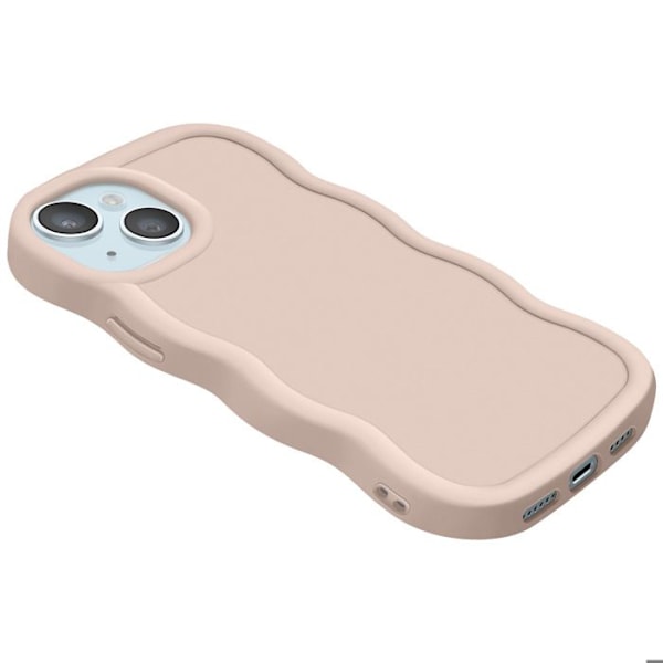 iPhone 15 Suojakuori Silikoni Iskunkestävä Candy Beige -sarja Beige