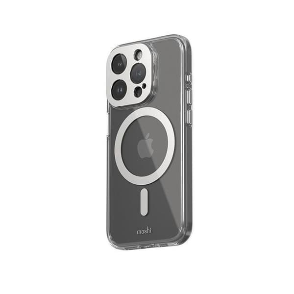Moshi iGlaze Cover iPhone 15 Pro MagSafe Sølv – Hybrid bumper mod gulning Sølv