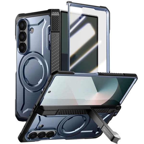 MagSafe cover til Samsung Z Fold 7 med stødabsorberende kickstand 6m Supcase Blå Blå