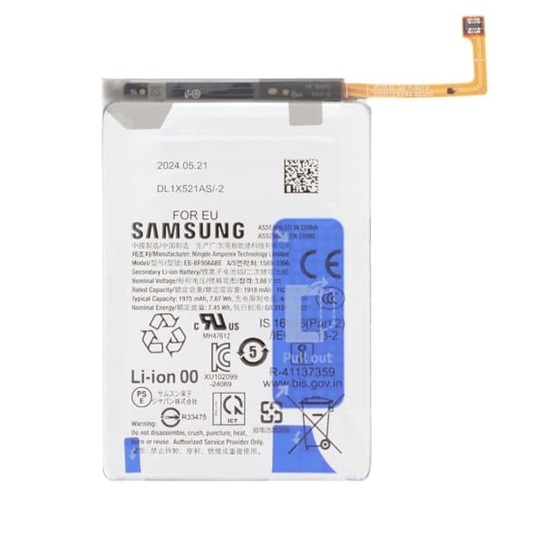 Intern Batteri - SAMSUNG - Galaxy Z Fold 6 - 1975mAh - Lithium Ion - Hvid Vit