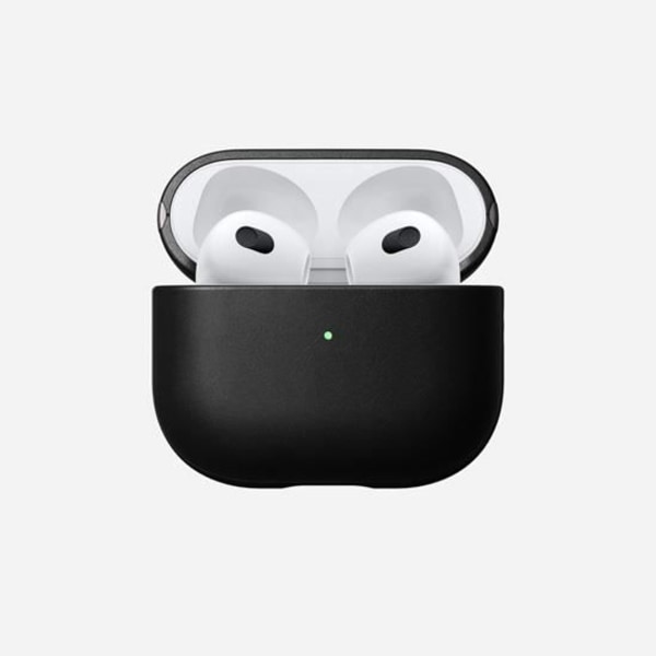 AirPods 3 Fodral - Nomad - Äkta läder - Svart - Modernt fodral - Klassisk design Svart