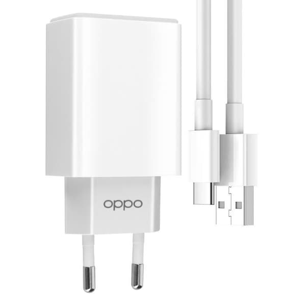 Laddare - Oppo - 10W - USB Type-C - Kabel inkluderad - Vit Vit