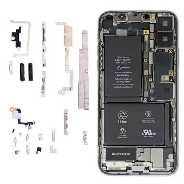 Interna komponentfästen för iPhone X - AVIZAR - Svart - Effektiv hållning och blockering Svart
