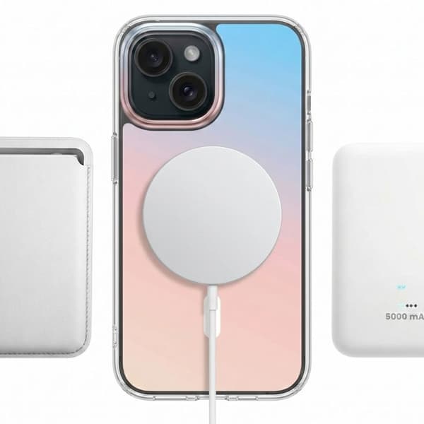 Magnetisk Cover til iPhone 14 / 13 Holografisk Effekt 3mk Multifarvet Svart