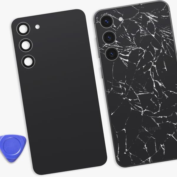 Batteri Cache - AVIZAR - Galaxy S23 Plus - Grafit - Forud-applikation Klæbemiddel - Integreret Optisk Blok Svart