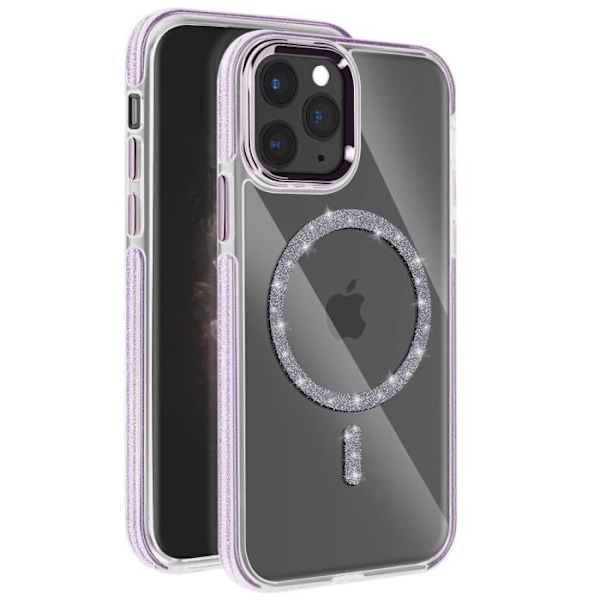 Violet Glitter Silicone MagSafe-kuori iPhone 11 Pro Maxille Lila