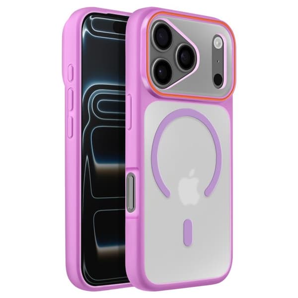 MagSafe-cover til iPhone 17 Pro Max, Bi-materiale beskyttelse, Hård bagside, Lilla Violett