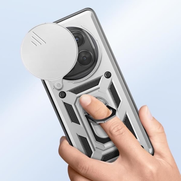 Coque - Xiaomi - Redmi Note 14 Pro/Pro Plus - Stødabsorberende - Hold ring - Kamerabeskyttelse Grå