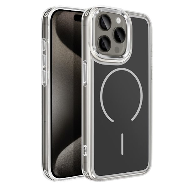 MagSafe-cover til iPhone 15 Pro Hybrid Design Forstærket Sort Svart