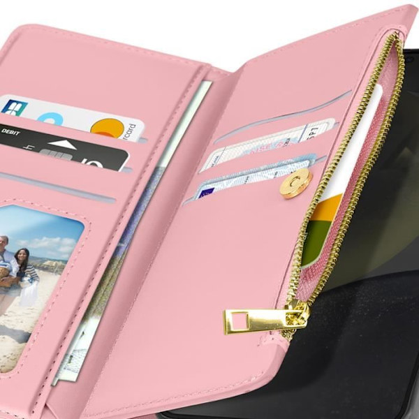 Fodral till Samsung Galaxy S24 Plånbok Handledsrem Quiltad Design Puderrosa Rosa