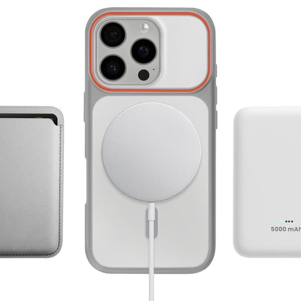 MagSafe-skal för iPhone 16 Pro, skydd i två material, hård baksida, grå Grå