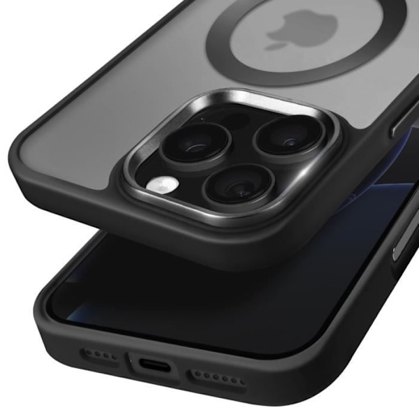 MagSafe-skal för iPhone 16 Pro Matt Frostad Baksida Svart Kant Svart