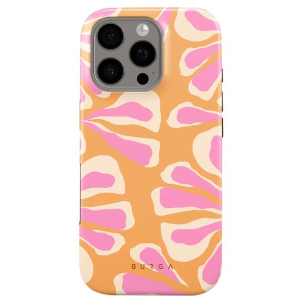 Coque MagSafe för iPhone 16 Pro Eleganta Aloha-mönster Burga Flerfärgad Svart