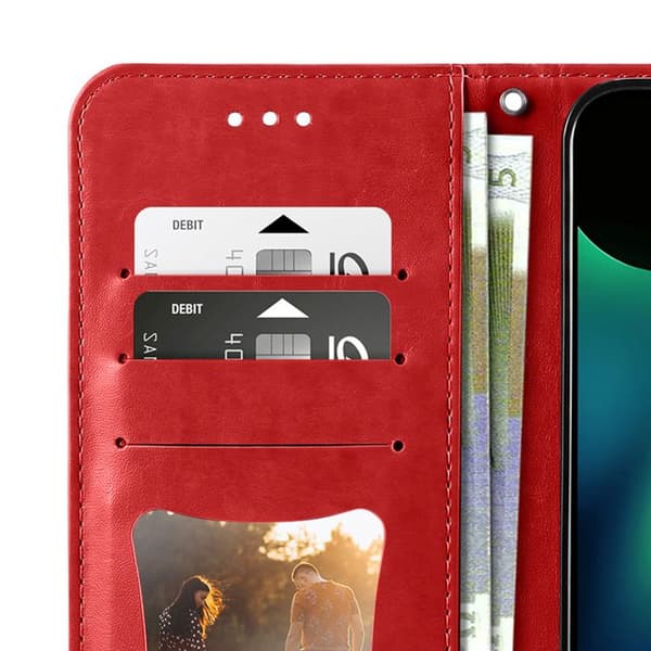 Plånboksfodral för Xiaomi Redmi 17 Mandala-mönster med Stöd Röd Röd