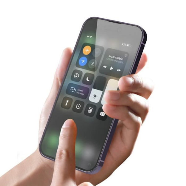 Skyddsfilm - FORCE GLASS - iPhone 14 Pro - Flexibelt glas - 9H+ hårdhet - Anti-repa och stötar Vit