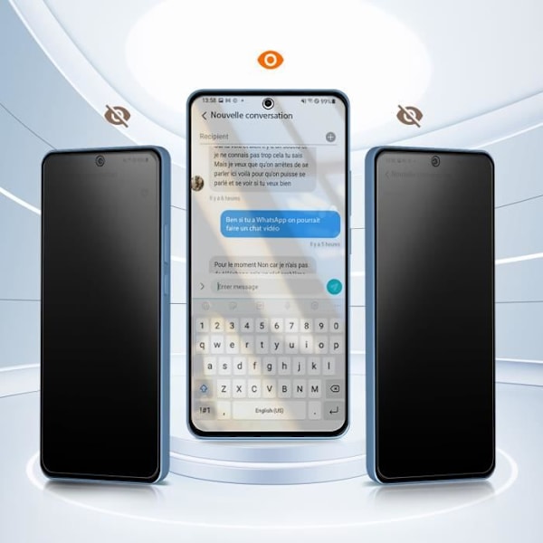Skærmbeskytter - AVIZAR - Xiaomi Redmi Note 13 4G - Hærdet glas - Anti-spion - 9H hårdhed Svart