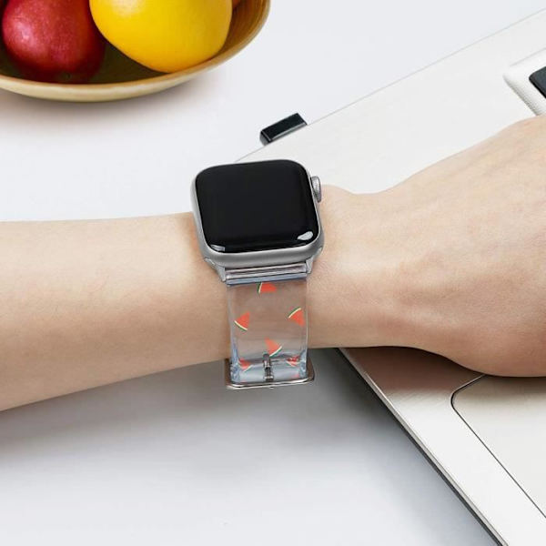 Rem för Apple Watch 41 mm / 40 mm / 38 mm mjukt transparent vattenmelonmönster