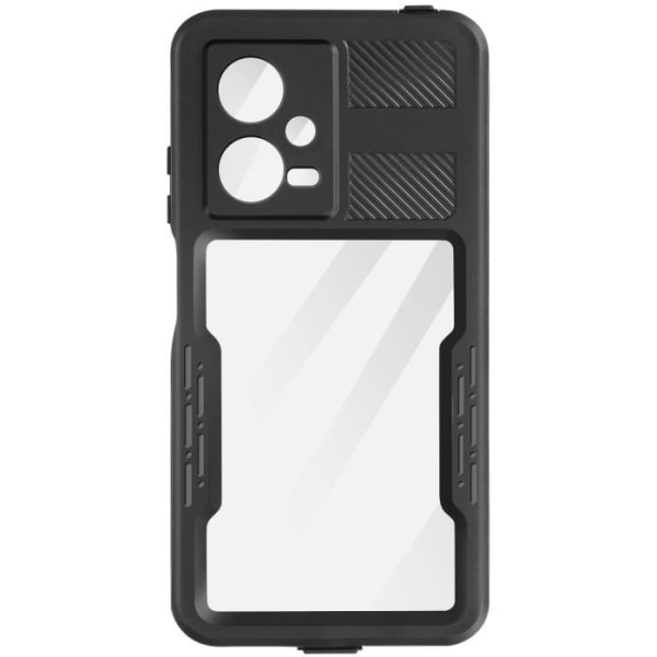 IP68 vandtæt etui til Xiaomi Redmi Note 12 Full Protection Black Contour Svart Transparent